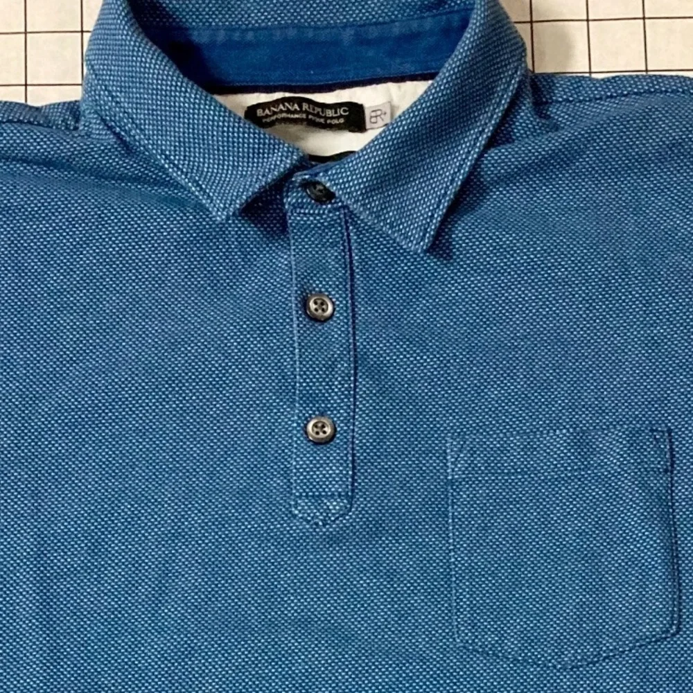 Banana Republic Men’s Large Standard Fit Performance Pique Polo‎ Shirt
